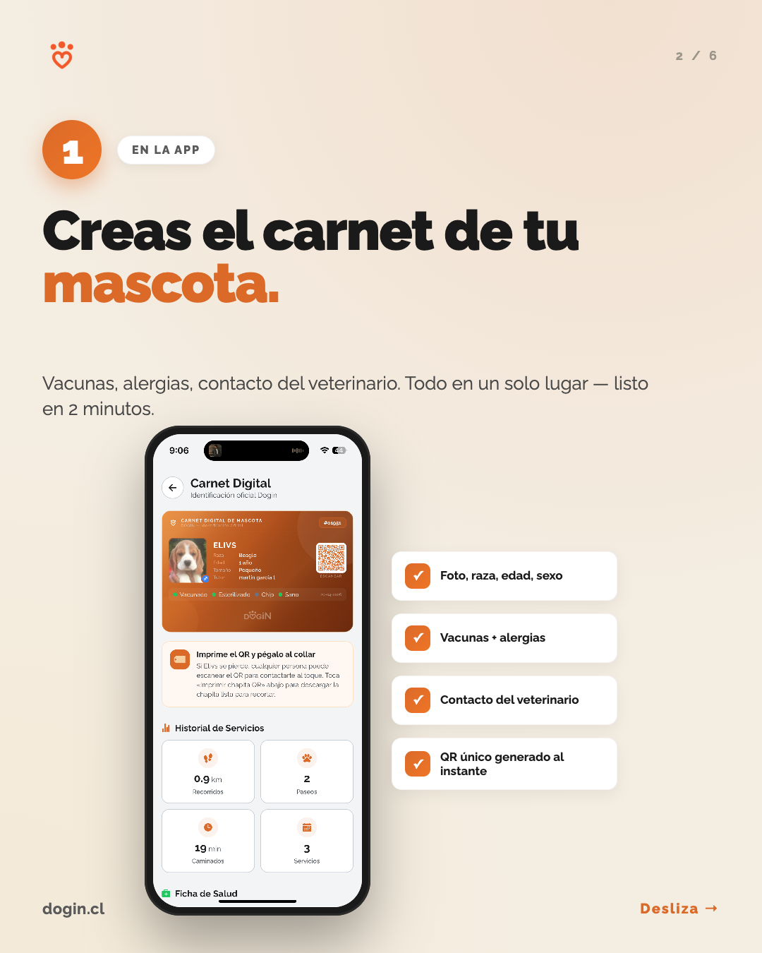 Paso 1: creas el carnet digital de tu mascota en la app