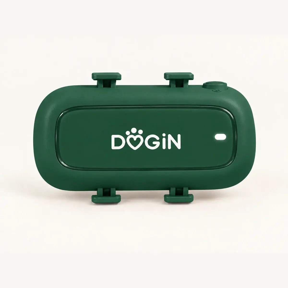 GPS Dogin color verde botella: rastreador 4G con luz LED, botón y cuatro anclajes para el collar